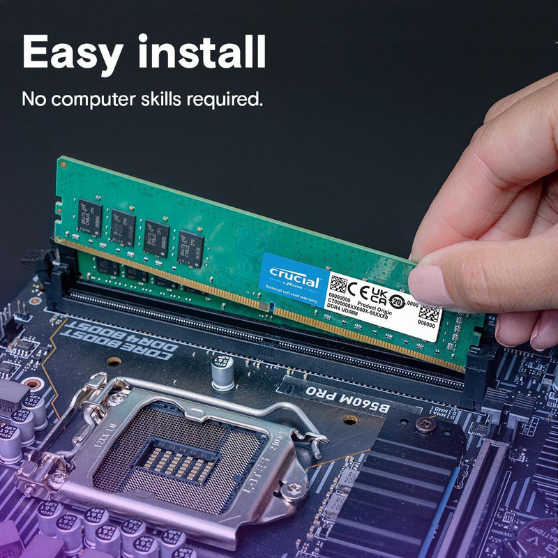رم دسکتاپ کروشیال DDR4 تک کاناله 16 گیگابایت 3200 مگاهرتز CL22 مدل CT16
