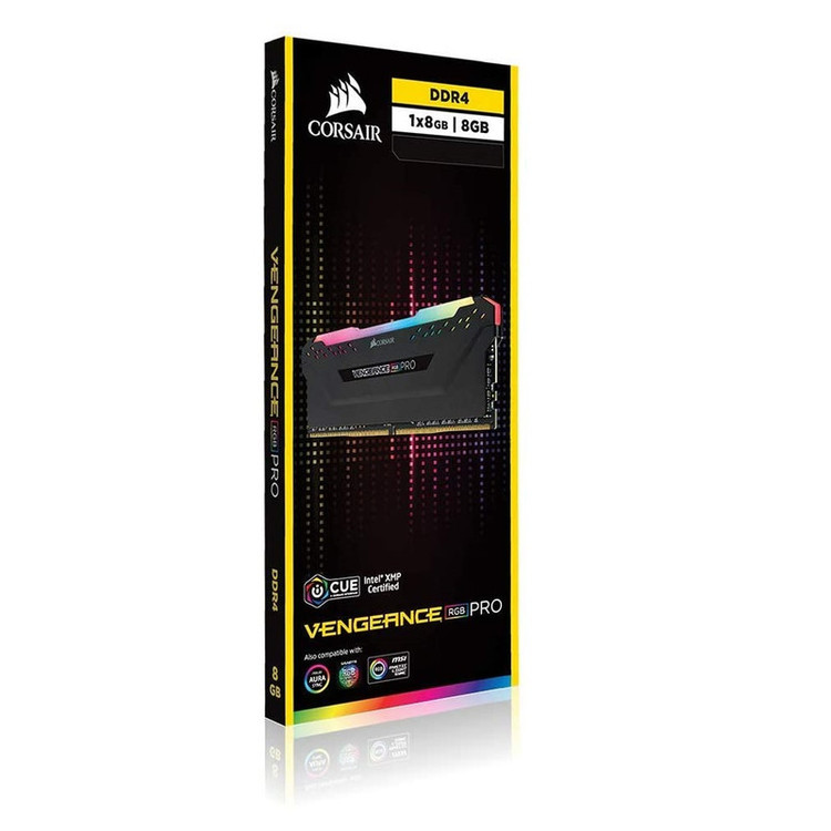 رم دسکتاپ کورسیر DDR4 مدل VENGEANCE RGB ظرفیت 8 گیگابایت تک کاناله 3200 مگاهرتز CL16