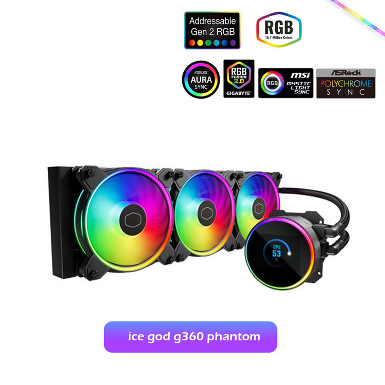 سیستم خنک کننده آبی کولر مستر مدل ice god g360 phantom