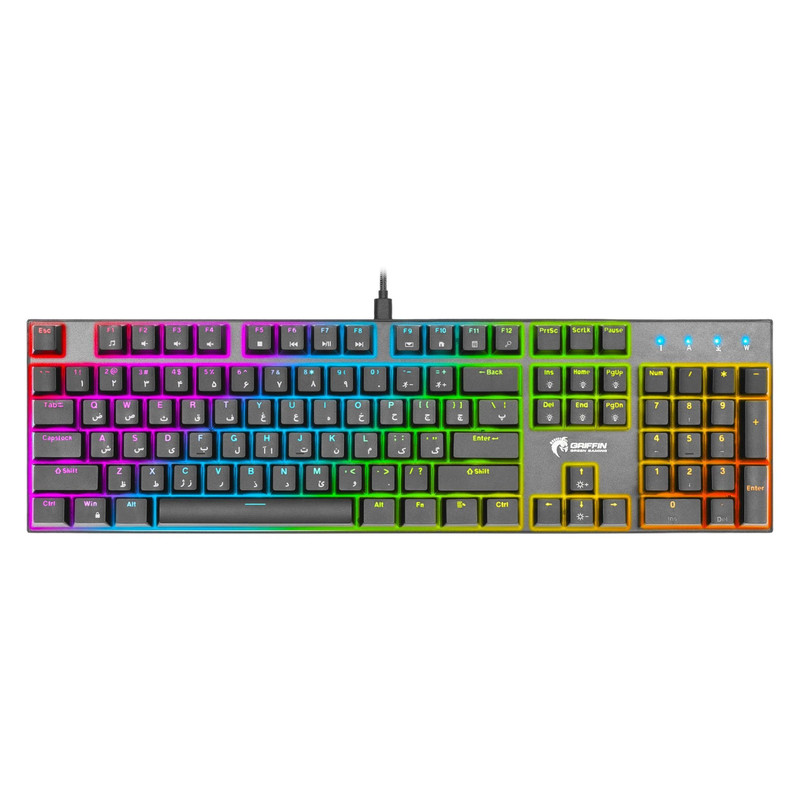 کیبورد گیمینگ گرین مدل GK802-RGB سوییچ آبی RGB