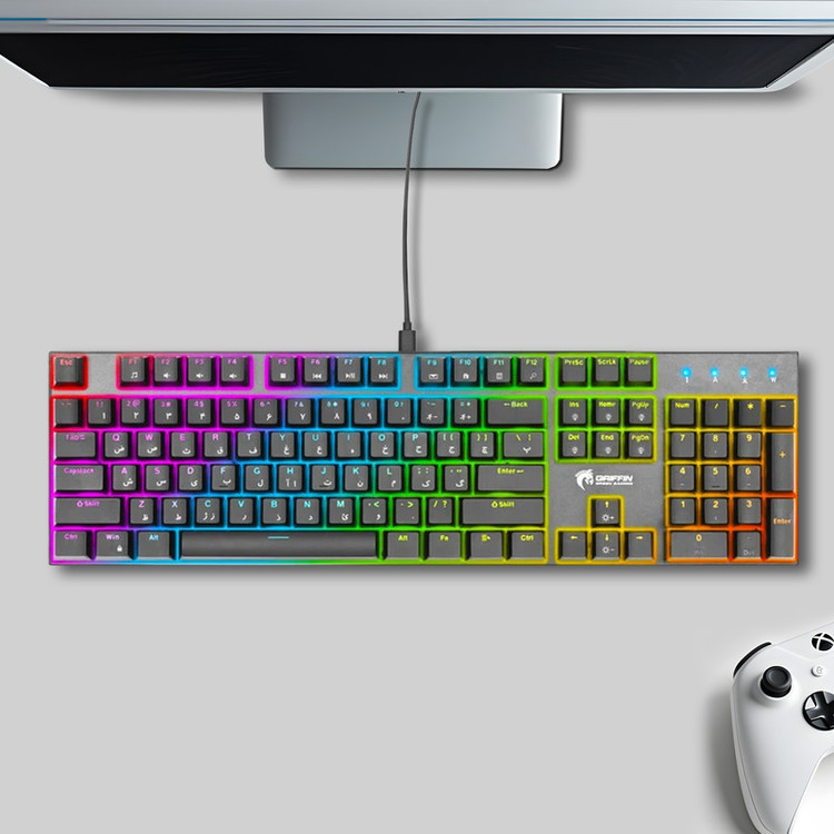 کیبورد گیمینگ گرین مدل GK802-RGB سوییچ آبی RGB