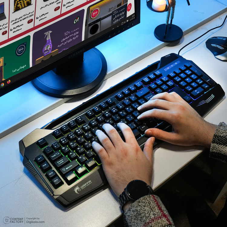 کیبورد گیمینگ گرین مدل GK702-RGB نورپردازی RGB