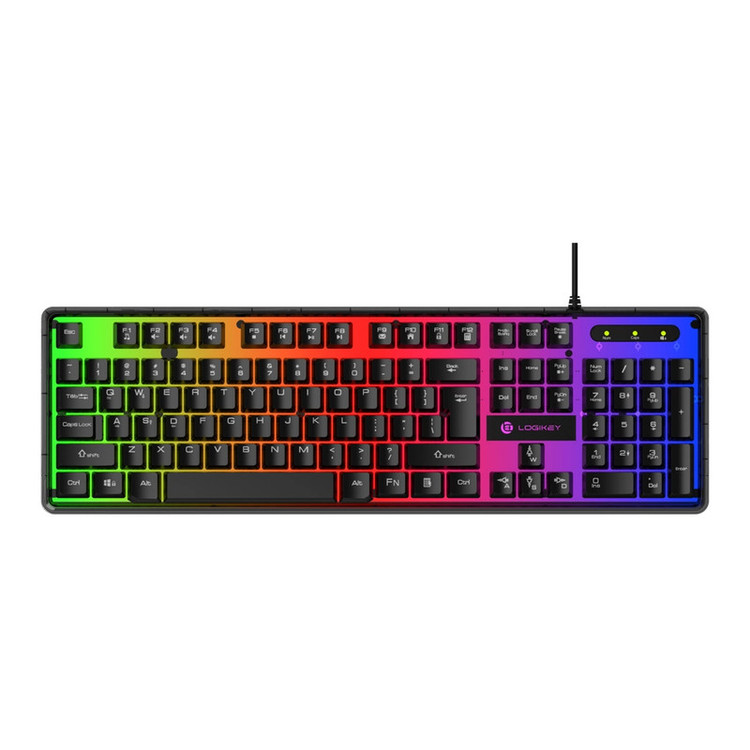 کیبورد گیمینگ لاجی کی مدل K230B سوییچ ممبران RGB