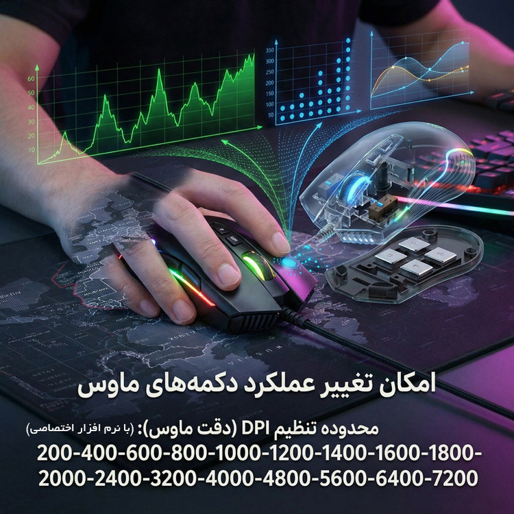 ماوس گیمینگ پی های تک مدل RG315 Max Edition