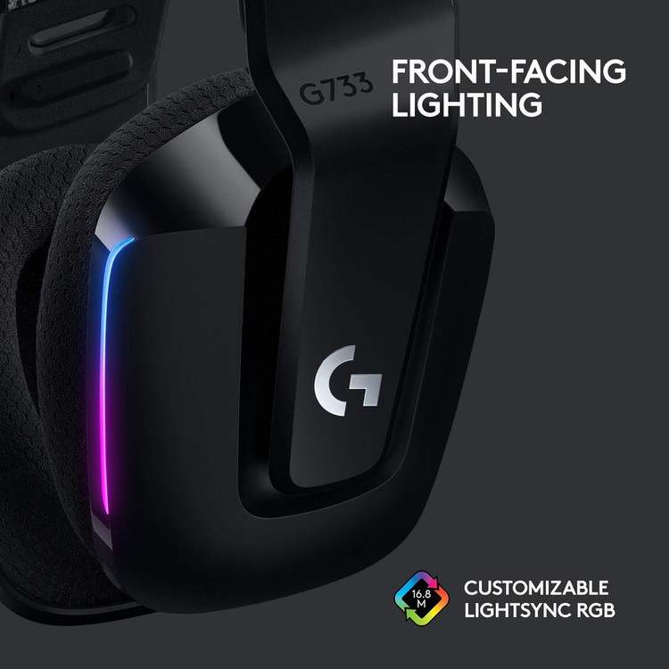 هدست لاجیتک مدل G733 LIGHTSPEED RGB BLACK