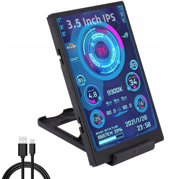 مانیتور 3.5 اینچی وضعیت سیستم با قابلیت تم پویا مدل WOWNOVA