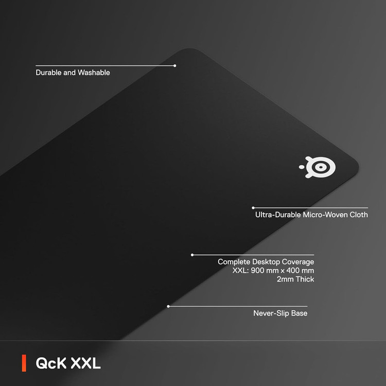 ماوس پد گیمینگ استیل سریز مدل QcK Gaming XXL Cloth سایز 90*40 سانتیمتر