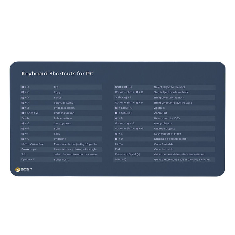 ماوس پد هومرو مدل DP027 طرح شورتکات های کیبورد keyboard shortcuts for pc پریمیوم