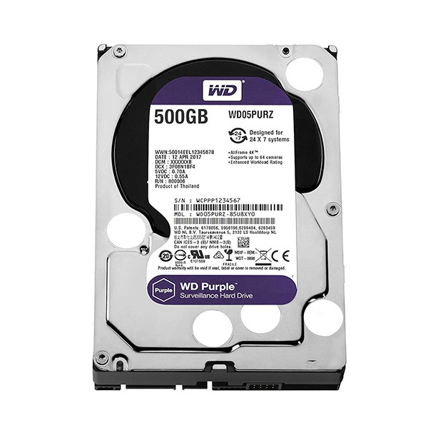 هارد دیسک اینترنال وسترن دیجیتال بنفش مدل WD500 ظرفیت 500 گیگابایت