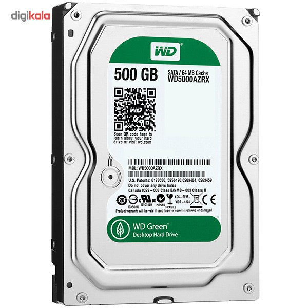 هارددیسک اینترنال وسترن دیجیتال سبز مدل WD5000AZRX ظرفیت 500 گیگابایت