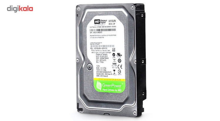 هارددیسک اینترنال وسترن دیجیتال سبز مدل WD10EURX ظرفیت 1 ترابایت