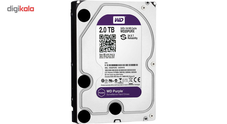 هارددیسک اینترنال وسترن دیجیتال مدل Purple ظرفیت 2 ترابایت