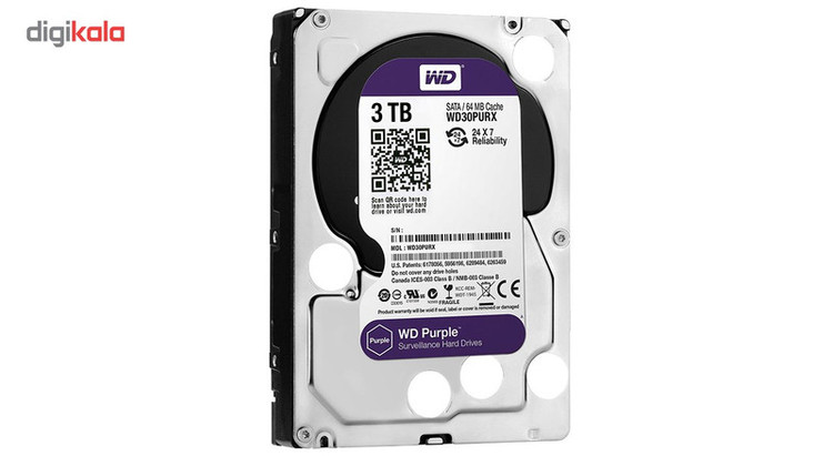 هارددیسک اینترنال وسترن دیجیتال مدل Purple ظرفیت 3 ترابایت