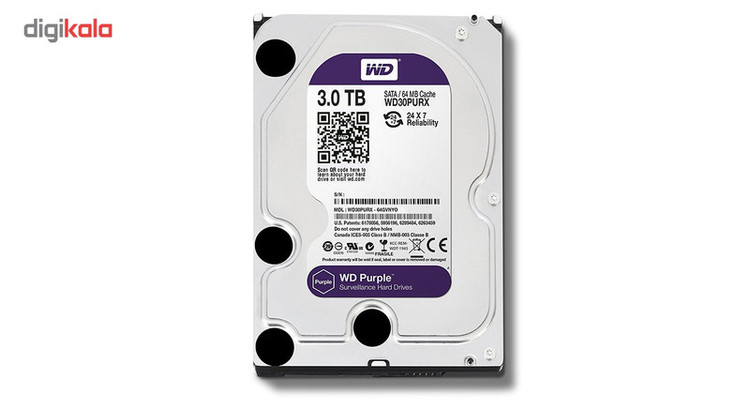 هارددیسک اینترنال وسترن دیجیتال مدل Purple ظرفیت 3 ترابایت