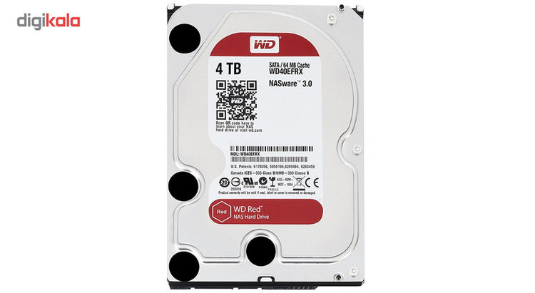 هارددیسک اینترنال وسترن دیجیتال مدل Red WD40 ظرفیت 4 ترابایت