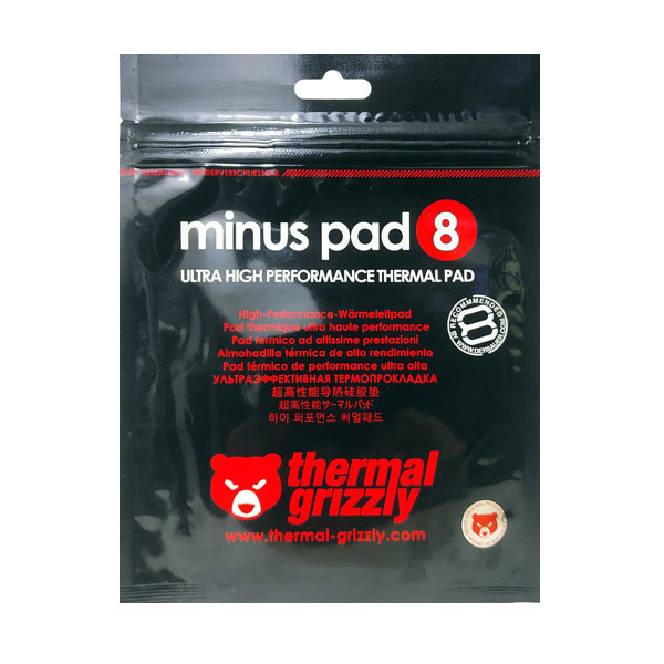 پد خمیر سیلیکون ترمال گریزلی مدل Minus Pad8 100x100 ضخامت 1mm