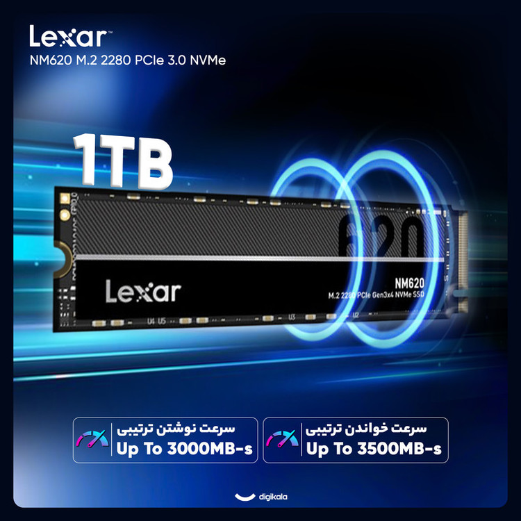 اس اس دی اینترنال PCIe Gen3 x4 لکسار مدل NM620 M.2 2280 ظرفیت 1 ترابایت