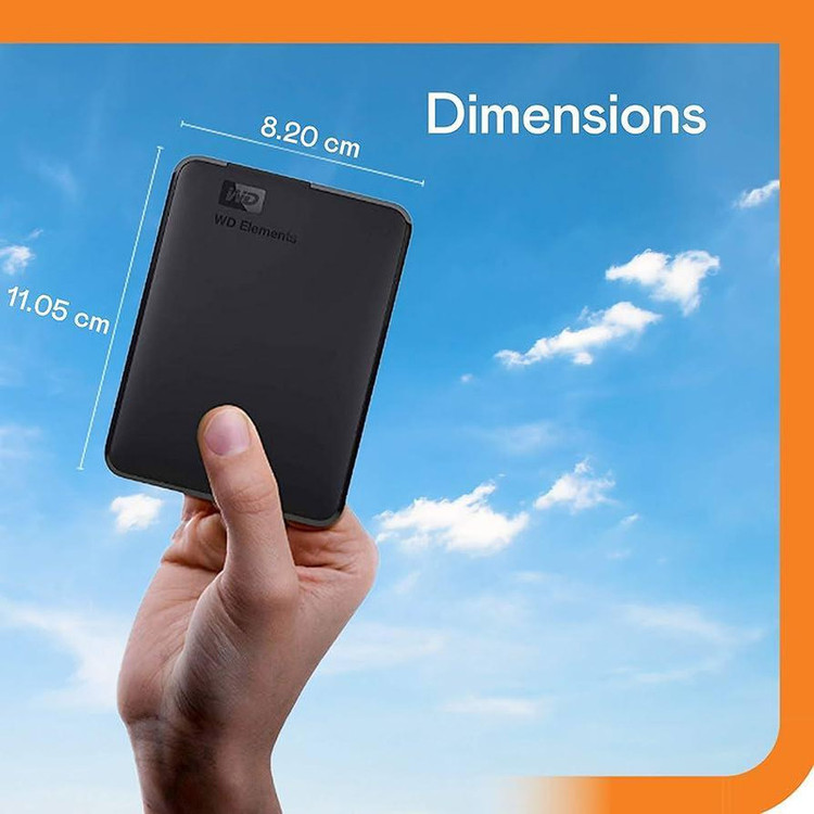 هارد اکسترنال وسترن دیجیتال مدل ELEMENTS ظرفیت 1 ترابایت دارای رابط USB Type-A 3.2