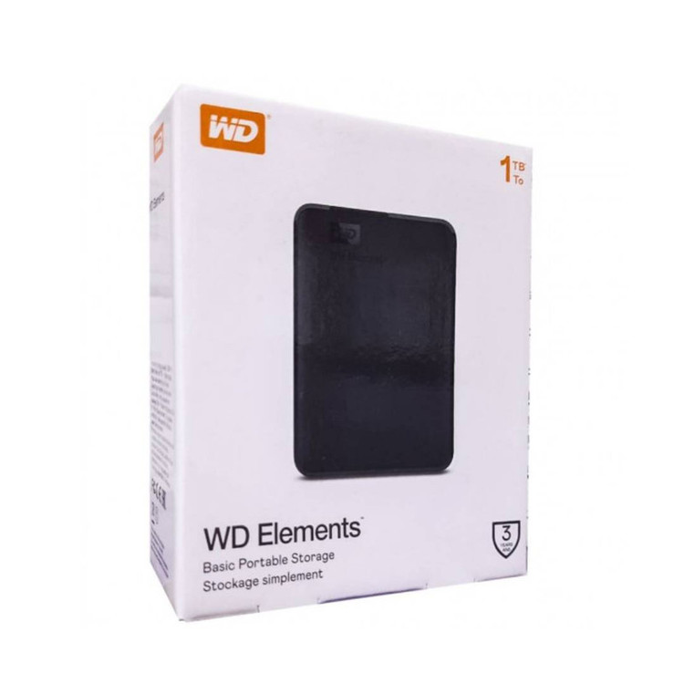 هارد اکسترنال وسترن دیجیتال مدل ELEMENTS ظرفیت 1 ترابایت دارای رابط USB Type-A 3.2