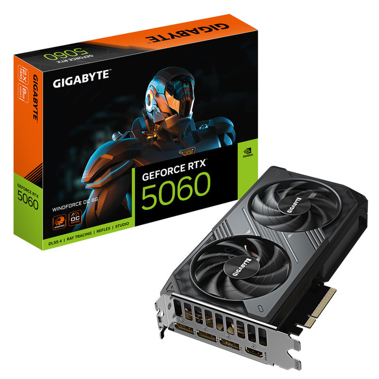 کارت گرافیک گیگابایت مدل GeForce RTX 5060 WINDFORCE OC 8G