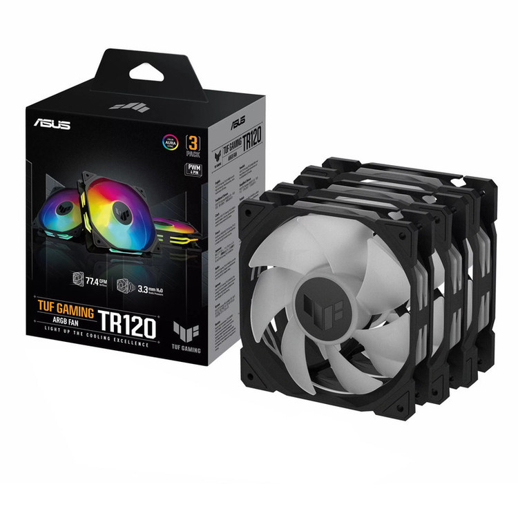 فن کیس ایسوس مدل TUF GAMING FAN TR120 BK ARGB بسته 3 عددی